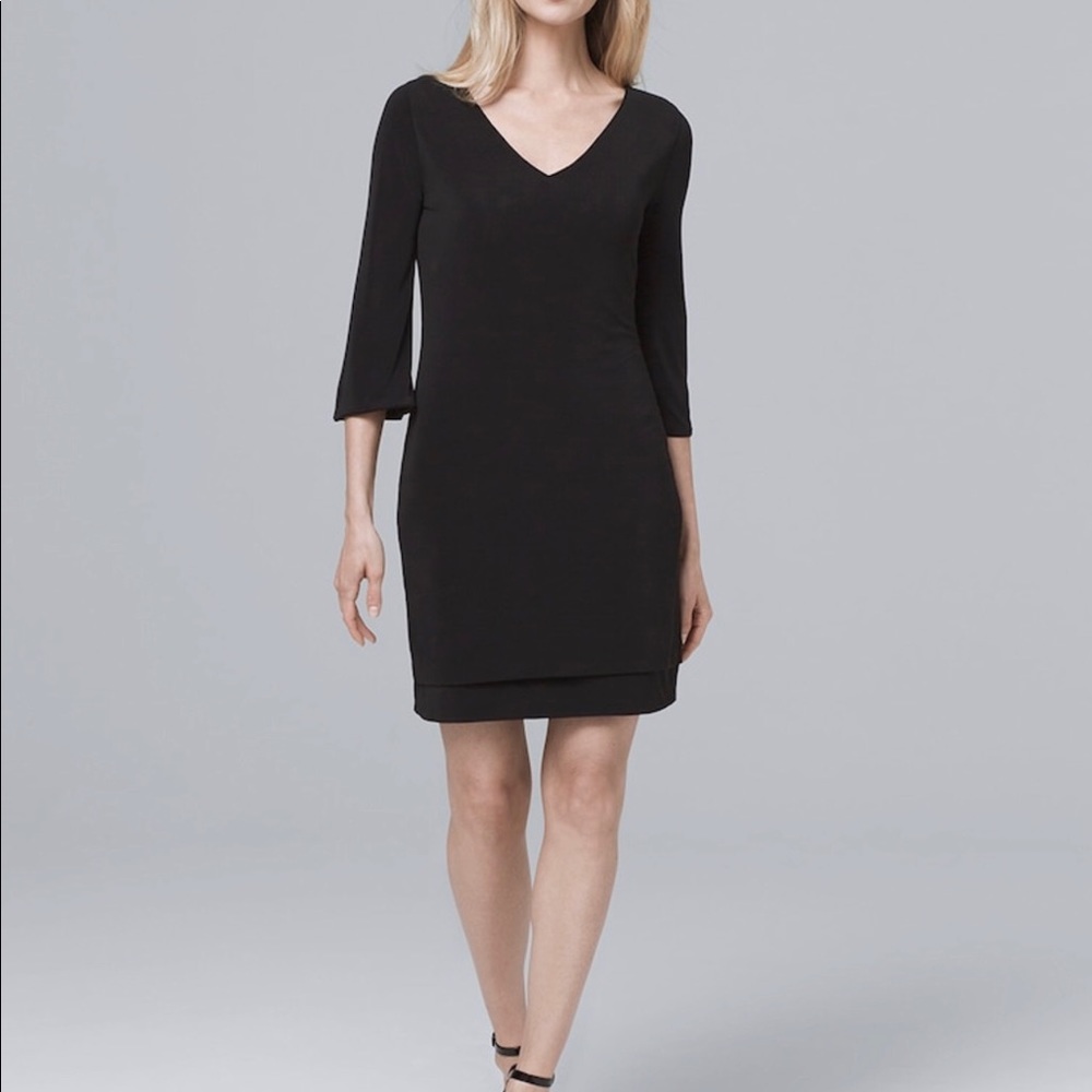 Whbm Reversible Floral/Solid V-Neck Shift Dress - image 7